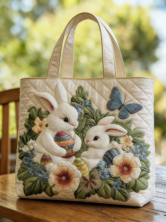 Osterhase Blumen bedruckte Einkaufstasche