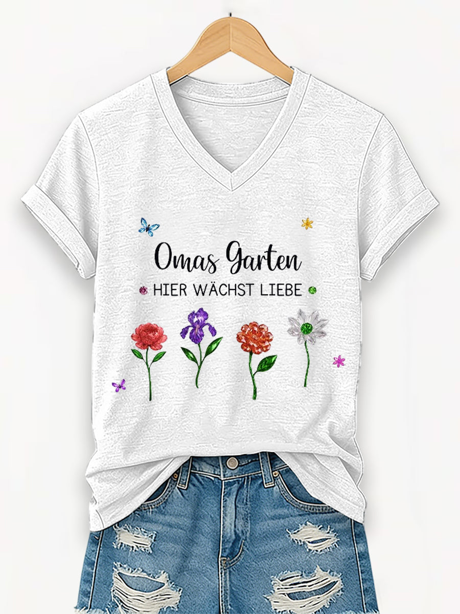 Frauen Garten Kurzarm T-Shirt