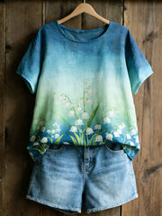 Damen Muguet Freizeit Leinen hemd