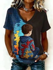 Frauen Autismus Bewusstsein gedruckt Casual T-Shirt