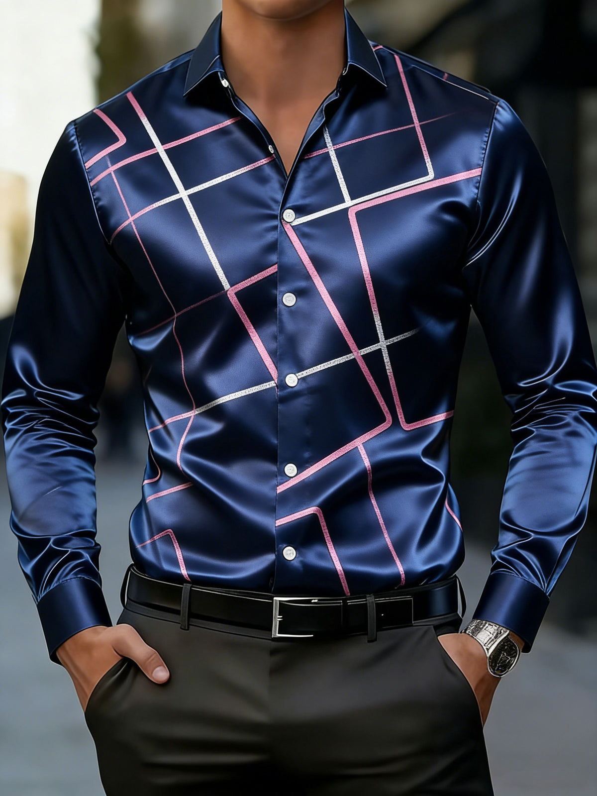 Herren-Business-Stil bedrucktes Hemd