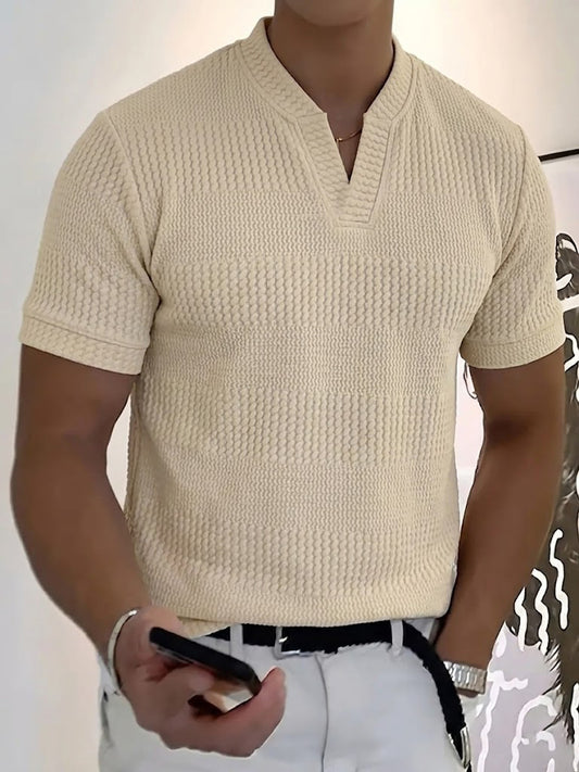 Business-T-Shirt mit V-Ausschnitt für Männer