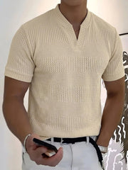 Business-T-Shirt mit V-Ausschnitt für Männer