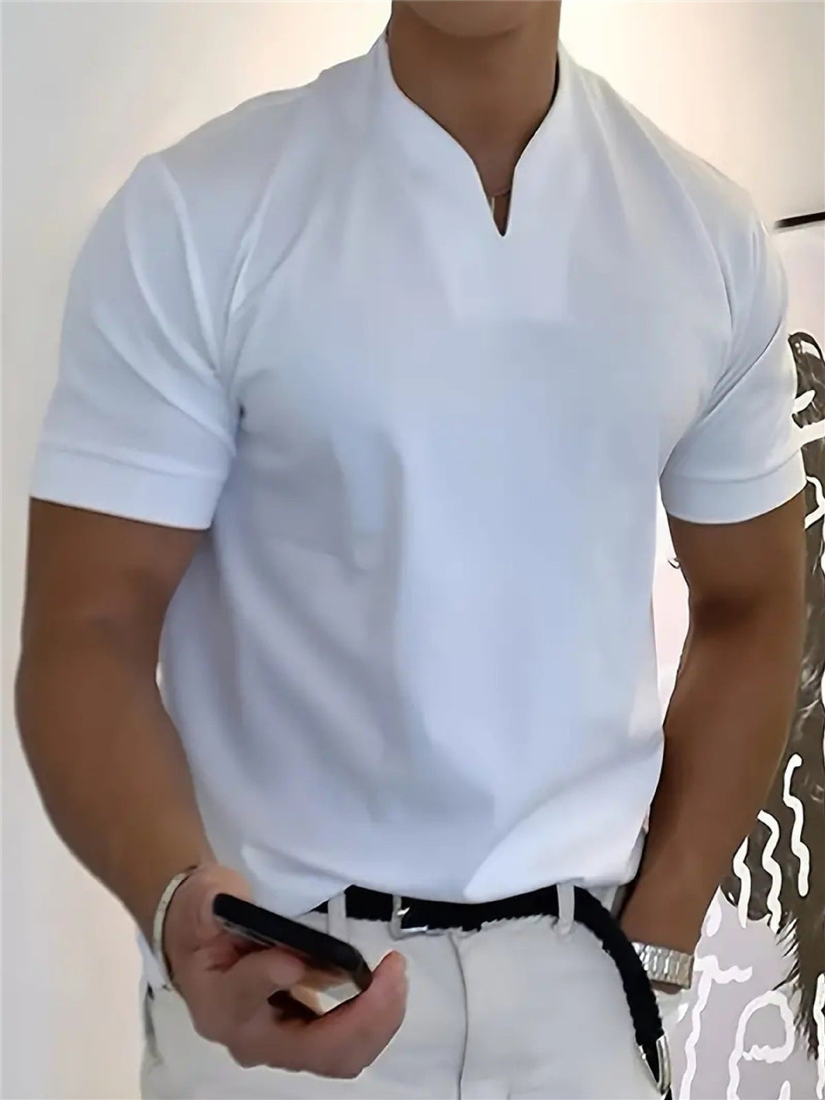 Herren T-Shirt mit V-Ausschnitt