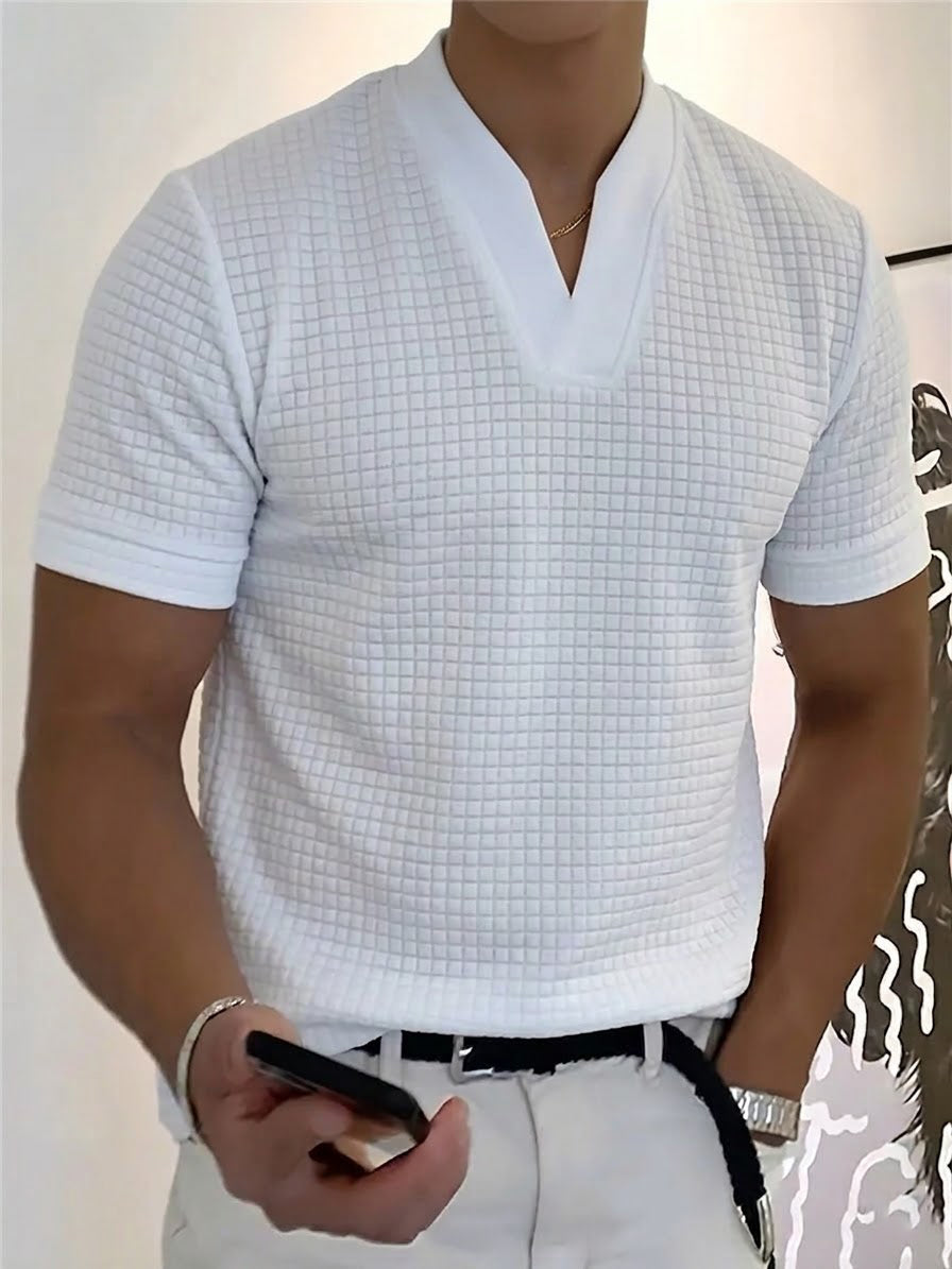 Business-T-Shirt mit V-Ausschnitt für Männer