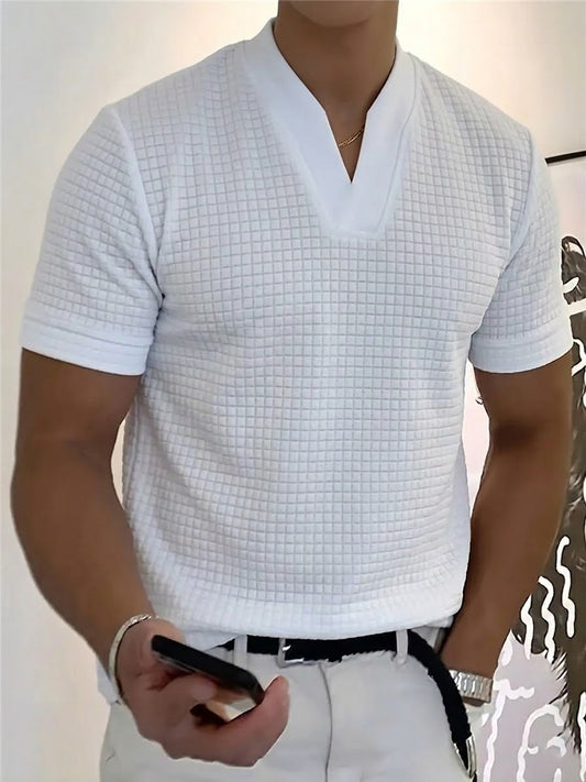 Business-T-Shirt mit V-Ausschnitt für Männer