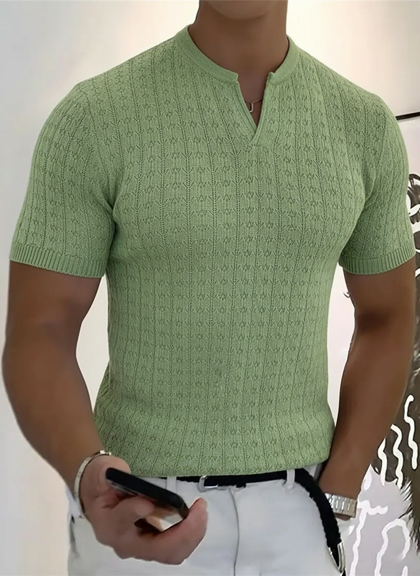 Business-T-Shirt mit V-Ausschnitt für Männer