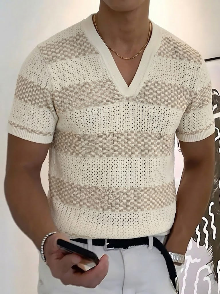 Herren-Business-T-Shirt mit V-Ausschnitt