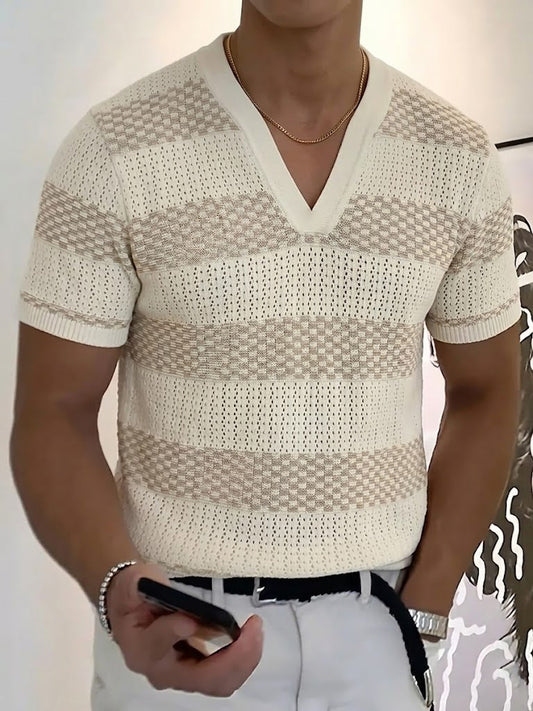 Herren-Business-T-Shirt mit V-Ausschnitt
