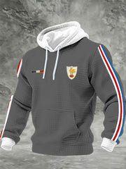 Sweat à capuche en coton à carreaux France Rugby pour homme