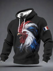 Chandail à capuchon à carreaux France Rugby en coton pour homme