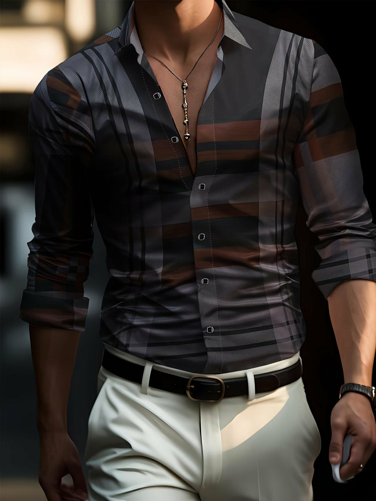 Herren-Business-Stil bedrucktes Hemd