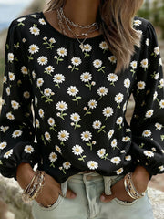 Damen Daisy Kunstdruck Casual T-Shirt