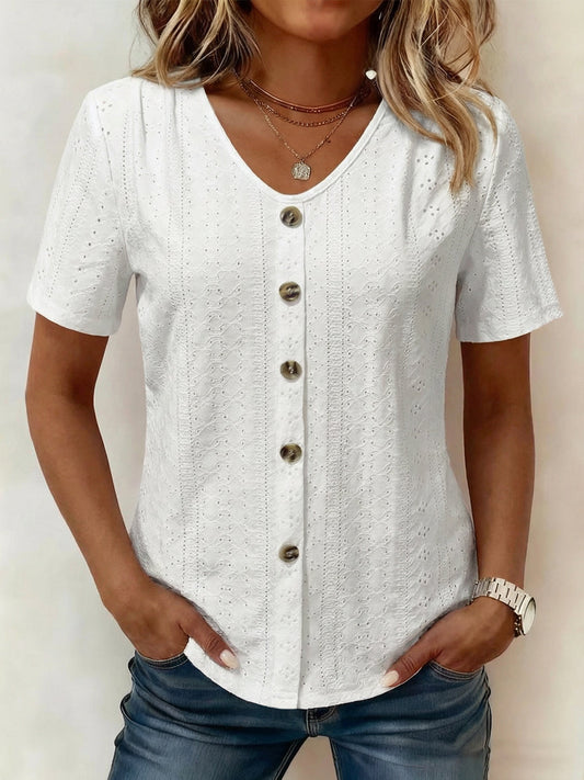 Elegantes, kurzärmliges Spitzen oberteil für Damen