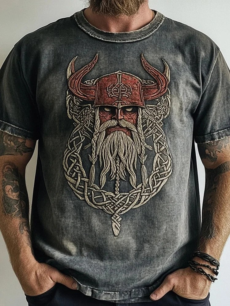 Herren-Viking-Print-T-Shirt