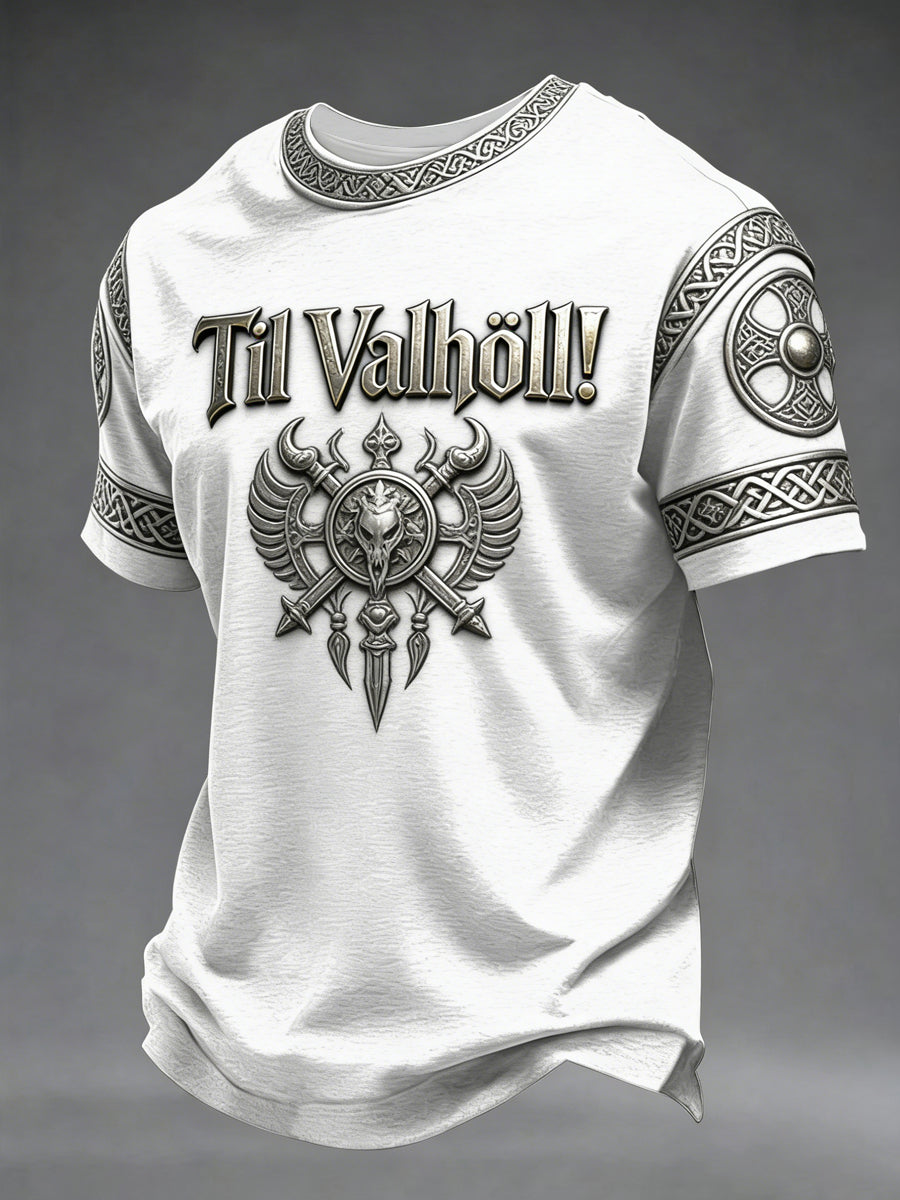 Herren-T-Shirt im Wikingerstil mit Valhalla-Print