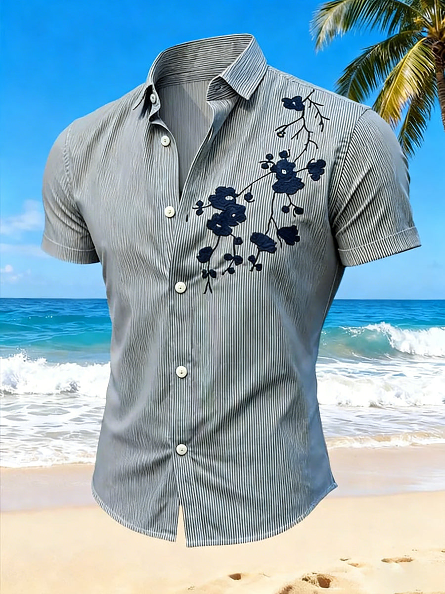 Herren-Kurzarm-Hemd im Urlaubs stil