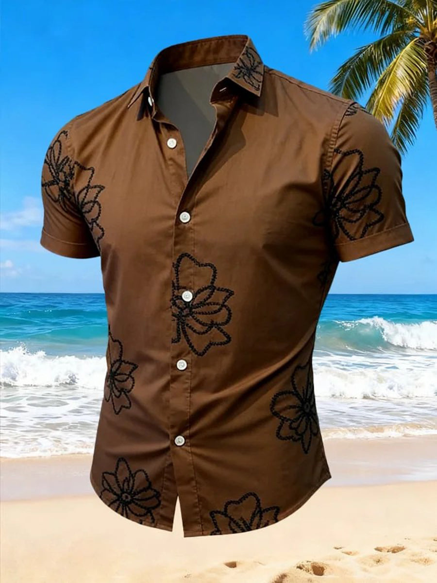 Herren-Kurzarm-Hemd im Urlaubs stil