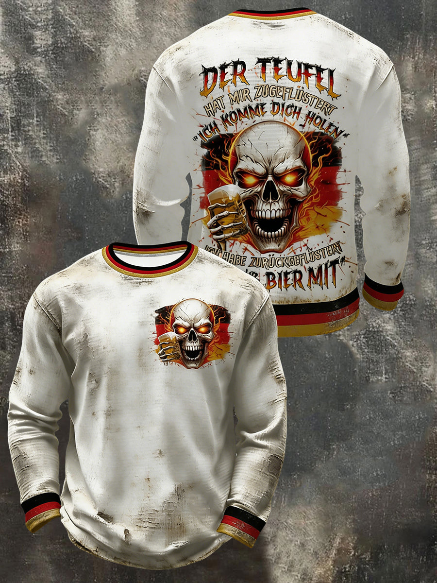 Herren-Bierliebhaber-Kapuzenpullover mit Rundhalsausschnitt