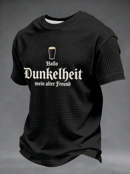Männer Hallo Dunkelheit Mein alter Freund Print Waffel hemd