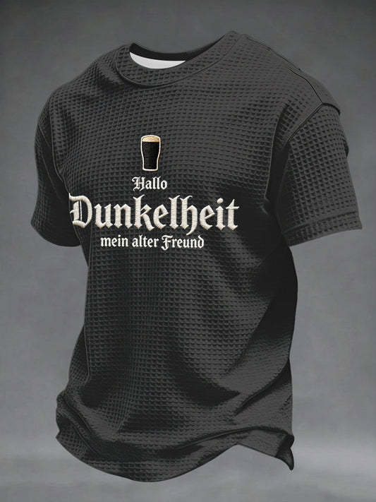 Männer Hallo Dunkelheit Mein alter Freund Print Waffel hemd