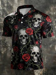 Herren-Shirt mit Totenkopf-Print und kurzen Ärmeln