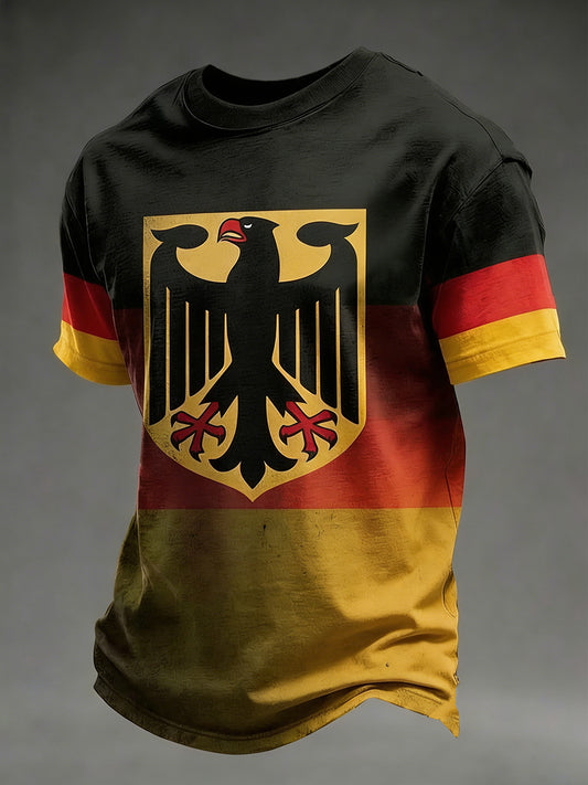 Herren-T-Shirt Deutschland Schwarzadler mit kurzen Ärmeln