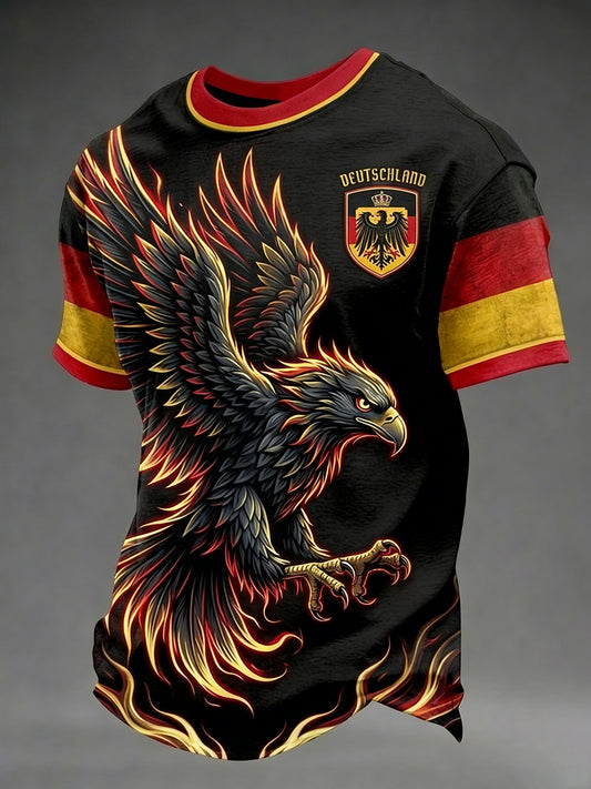 Herren-T-Shirt Deutschland Schwarzadler mit kurzen Ärmeln