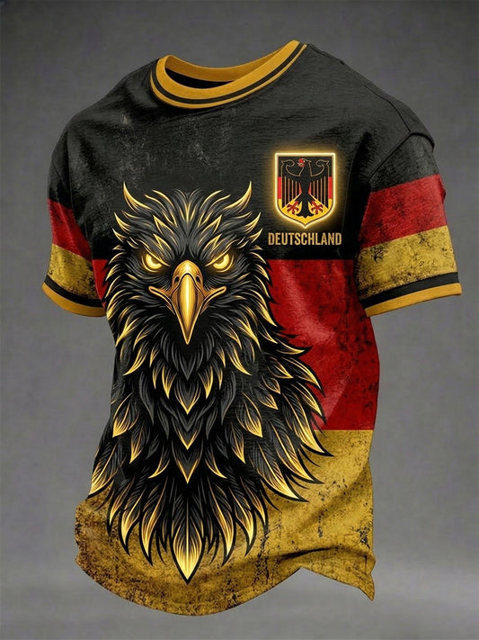 Herren-T-Shirt Deutschland Schwarzadler mit kurzen Ärmeln