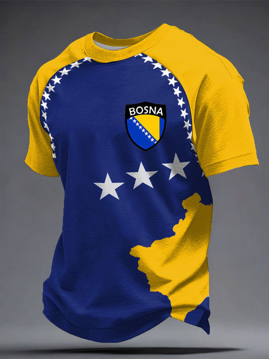 Herren Bosno ZMAJEVI Fußballfan-Print-T-Shirt