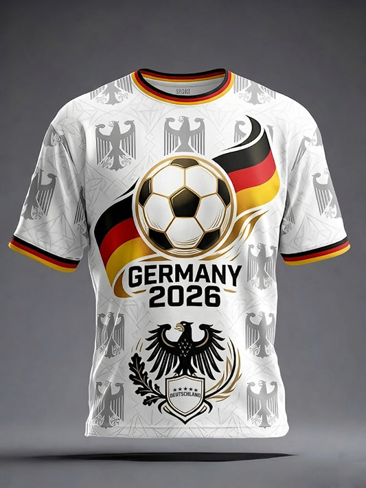 Herren Deutschland Fußballfan Kurzarm-T-Shirt
