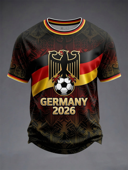 Herren Deutschland Fußballfan Kurzarm-T-Shirt