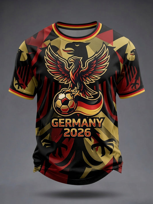 Herren Deutschland Fußballfan Kurzarm-T-Shirt