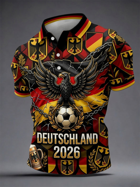Herren Deutschland Fußballfan Kurzarm-Shirt
