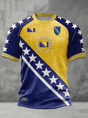 Herren Bosnien ZMAJEVI Fußballfan bedrucktes Kurzarm-T-Shirt