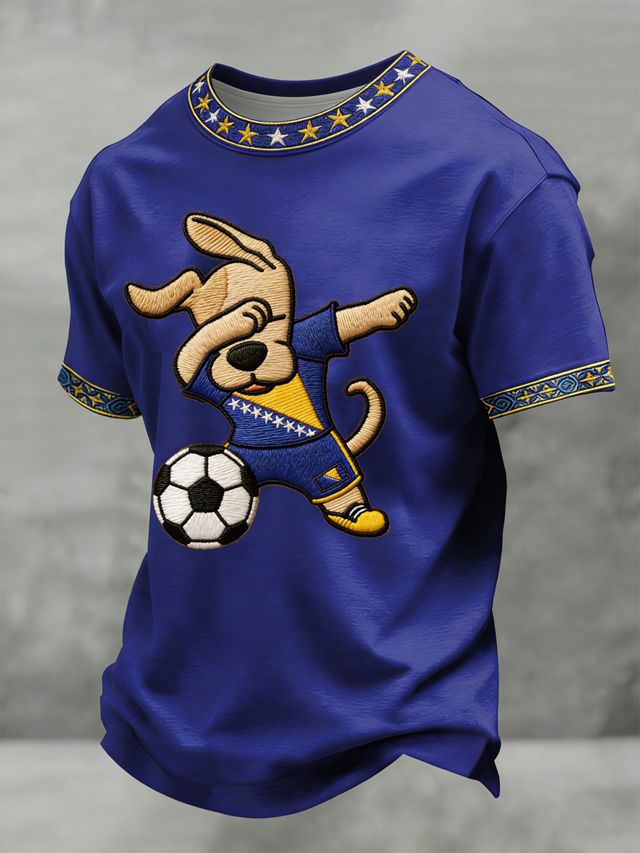 Herren Bosnien ZMAJEVI Fußballfan bedrucktes Kurzarm-T-Shirt