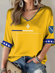 Damen-T-Shirt Bosnien ZMAJEVI mit Fußballmotiv und Aufdruck
