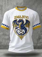 Herren Bosno ZMAJEVI Fußballfan-Print-T-Shirt