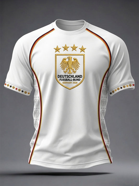 Herren-T-Shirt mit kurzen Ärmeln für deutsche Fußballfans