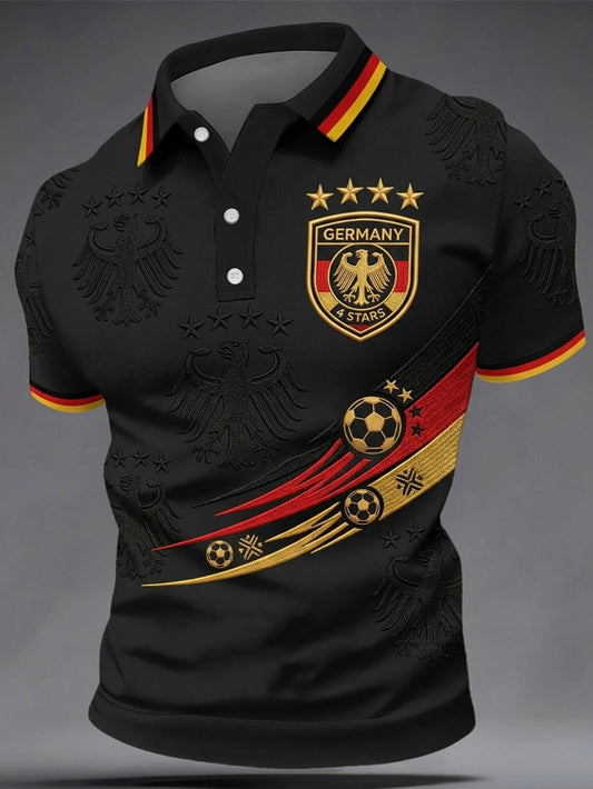 Herren-Deutschland-Fußballfan-Shirt mit kurzen Ärmeln