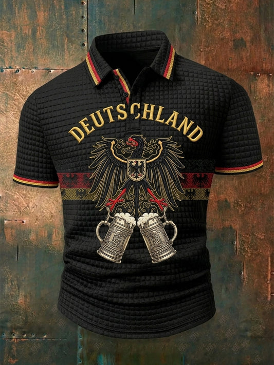 Herren-Deutschland-Bierliebhaber-Hemd mit kurzen Ärmeln
