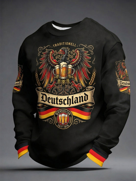 Herren-Sweatshirt mit Rundhalsausschnitt für deutsche Bierliebhaber