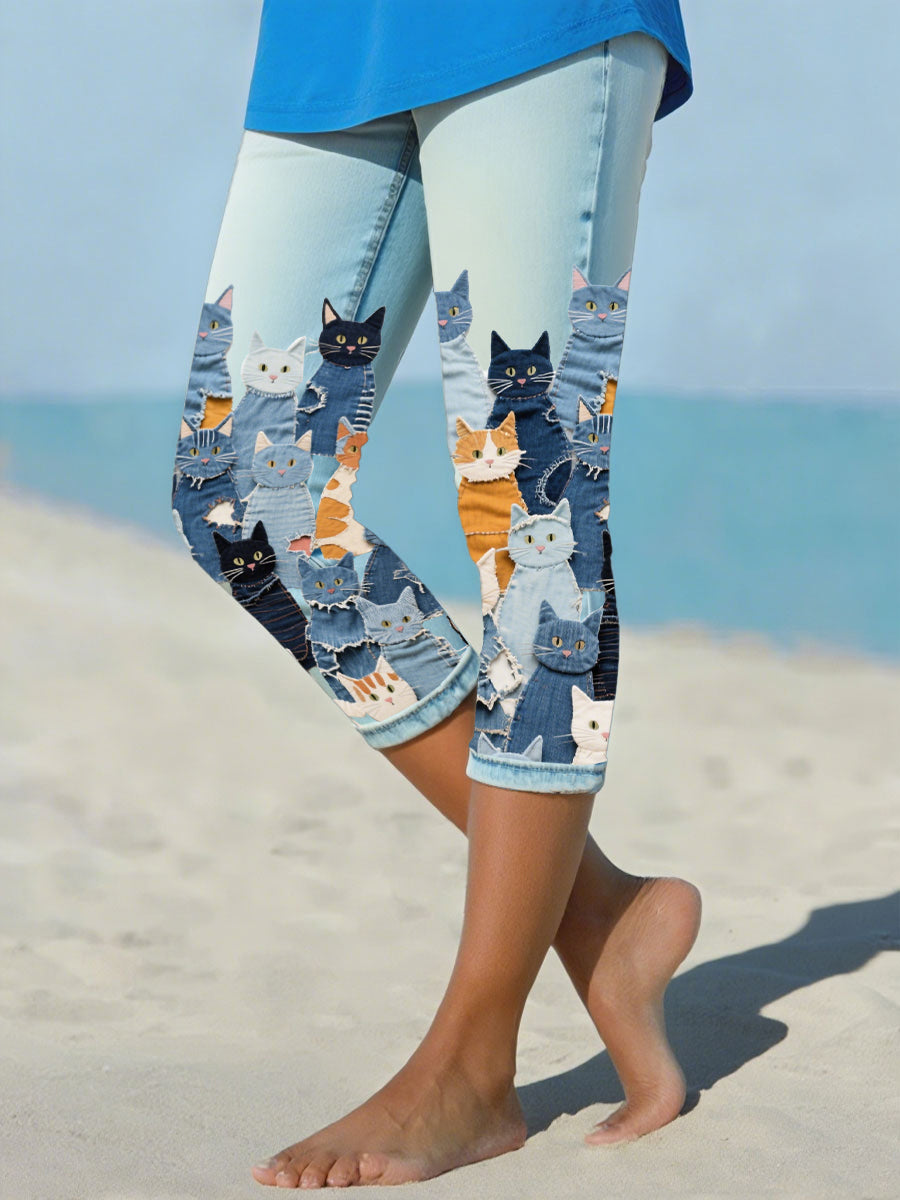 Leggings für Damen Jeans katze
