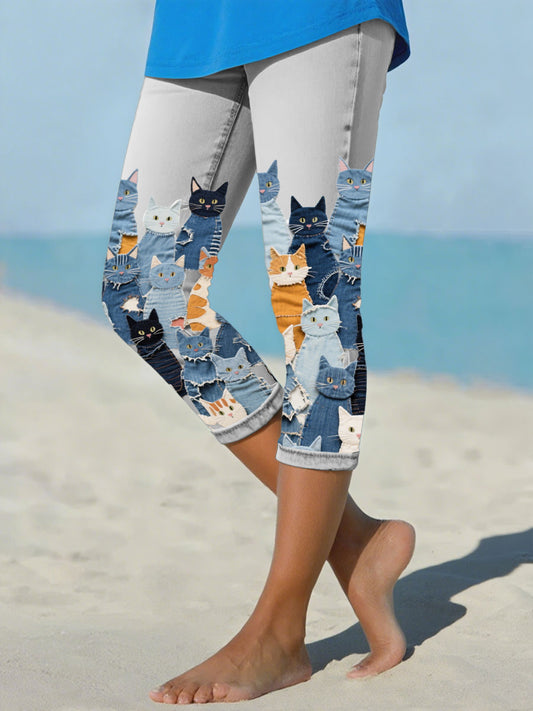 Leggings für Damen Jeans katze
