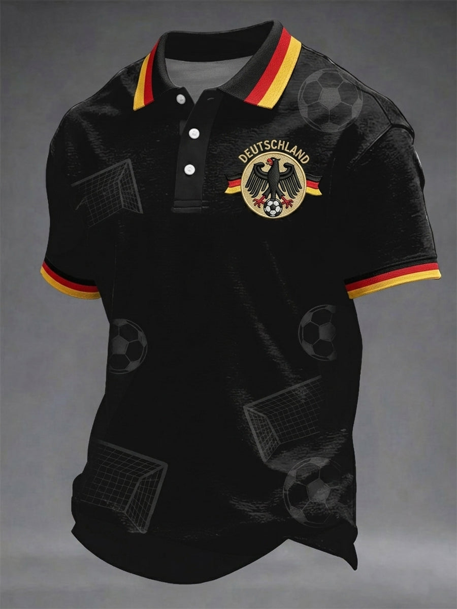 Herren-Deutschland-Fußball-Liebhaber-Print-Shirt