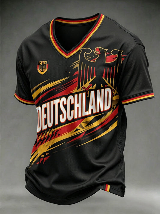 Herren-T-Shirt mit deutschem Fußball-Liebhaber-Print