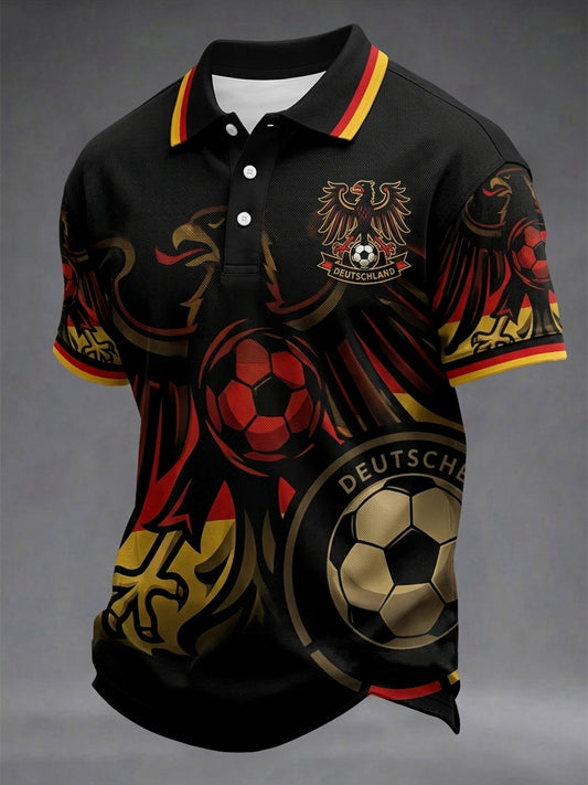 Herren-Deutschland-Fußball-Liebhaber-Print-Shirt