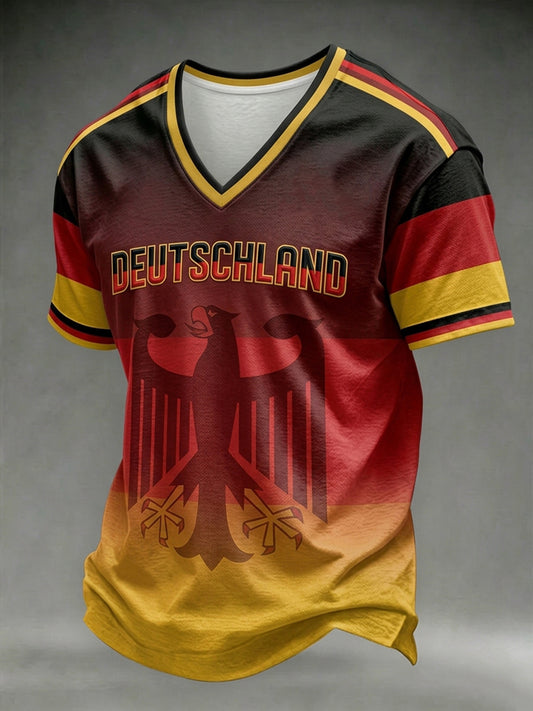 Herren-T-Shirt mit deutschem Fußball-Liebhaber-Print