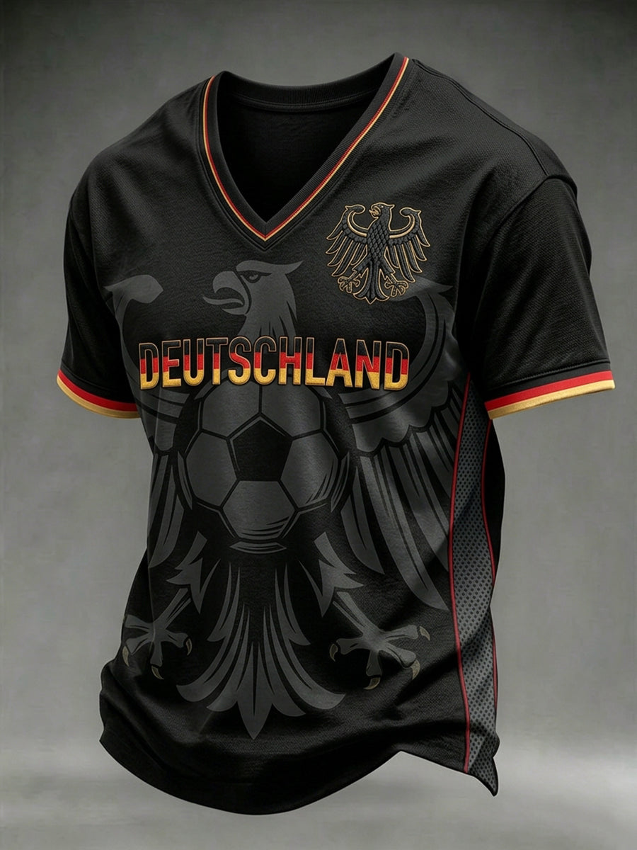 Herren-T-Shirt mit deutschem Fußball-Liebhaber-Print