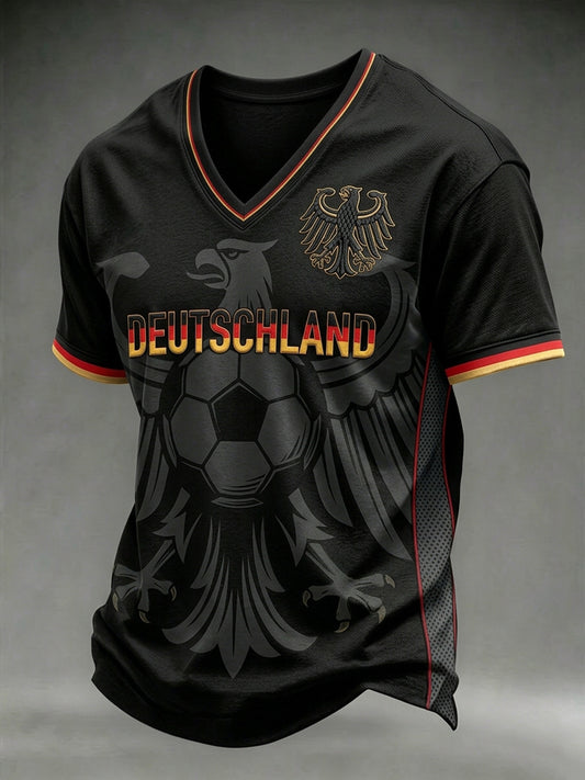 Herren-T-Shirt mit deutschem Fußball-Liebhaber-Print
